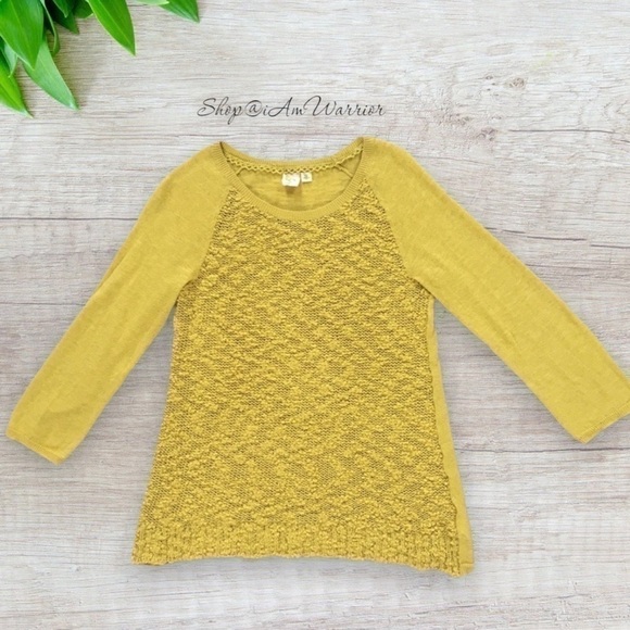 Anthropologie Little Yellow Bird citron textured pullover *shop@iamwarrior - Picture 3 of 9